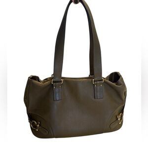 Authentic Burberry Olive Khaki Horse Bit Shoulder Bag Purse